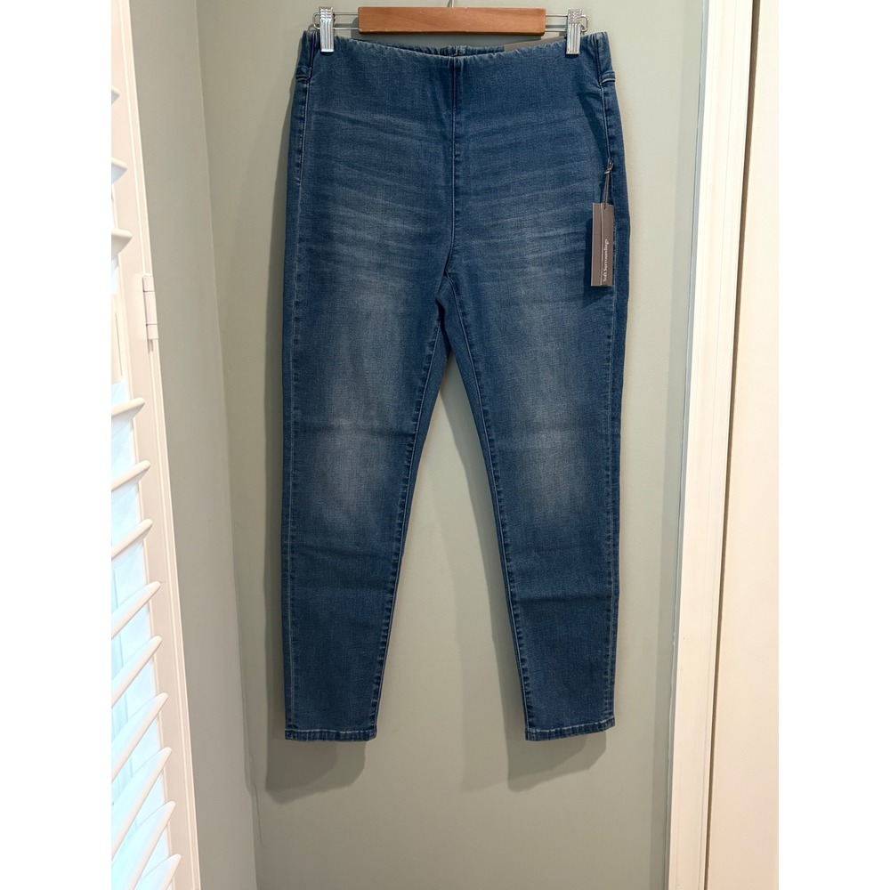 Soft Surroundings Supremely Soft Pull On Skinny Jeans Crawford Wash Petite S